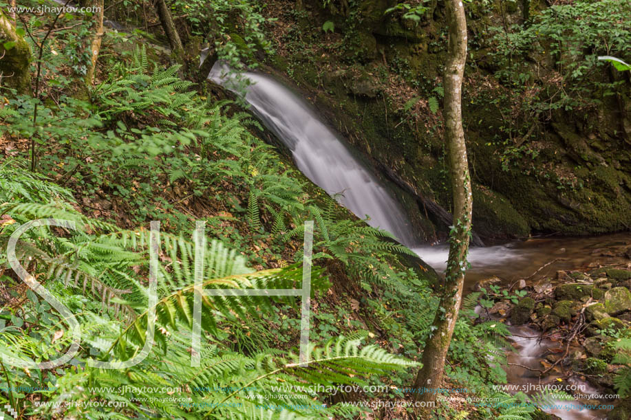 Landscape with Second Gabrovo waterfall in Belasica Mountain, Novo Selo, Republic of Macedonia