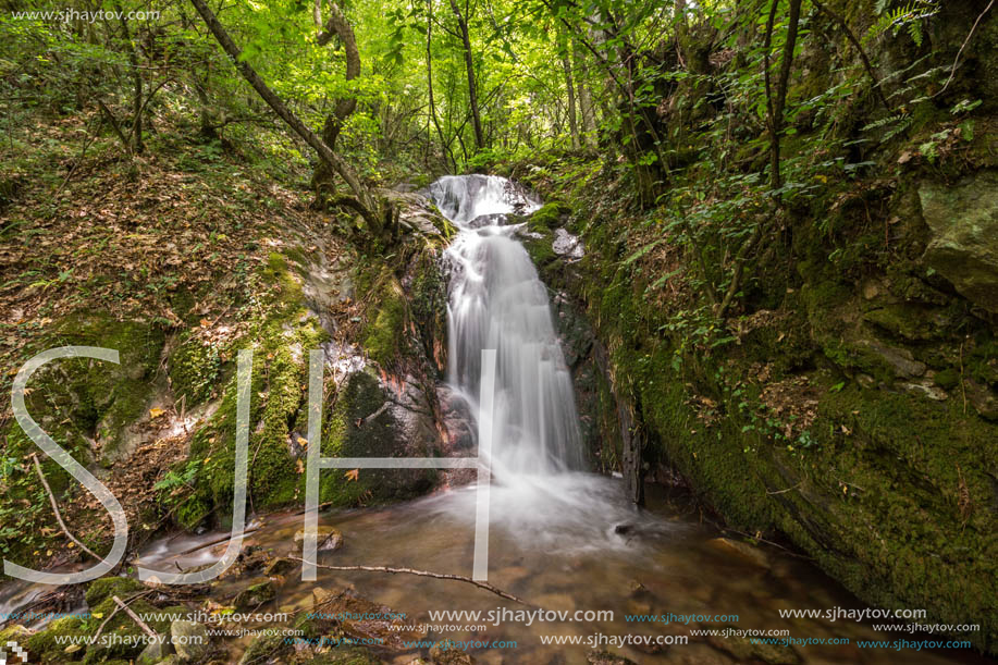 Landscape with Second Gabrovo waterfall in Belasica Mountain, Novo Selo, Republic of Macedonia