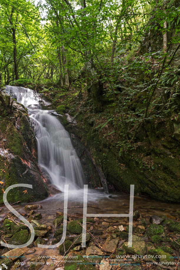 Landscape with Second Gabrovo waterfall in Belasica Mountain, Novo Selo, Republic of Macedonia