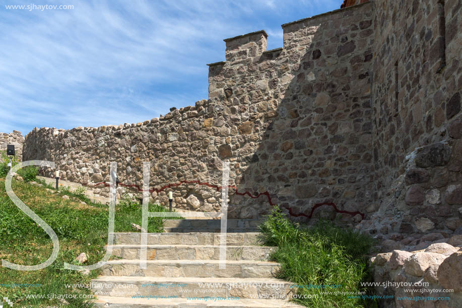 PERISTERA FORTRESS, PESHTERA, BULGARIA - MAY 5, 2018: Ruins of Ancient Byzantine fortress The Peristera in town of Peshtera, Pazardzhik Region, Bulgaria