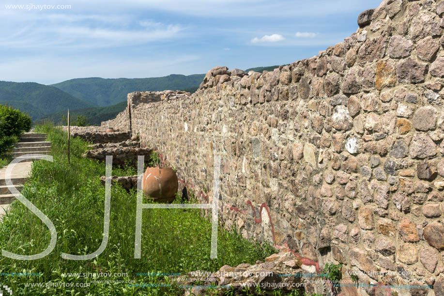 PERISTERA FORTRESS, PESHTERA, BULGARIA - MAY 5, 2018: Ruins of Ancient Byzantine fortress The Peristera in town of Peshtera, Pazardzhik Region, Bulgaria