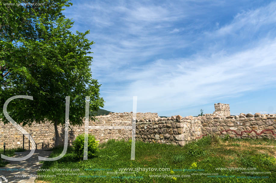 PERISTERA FORTRESS, PESHTERA, BULGARIA - MAY 5, 2018: Ruins of Ancient Byzantine fortress The Peristera in town of Peshtera, Pazardzhik Region, Bulgaria