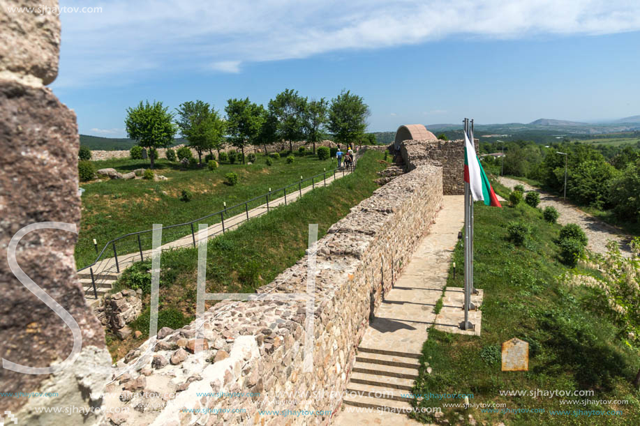 PERISTERA FORTRESS, PESHTERA, BULGARIA - MAY 5, 2018: Ruins of Ancient Byzantine fortress The Peristera in town of Peshtera, Pazardzhik Region, Bulgaria