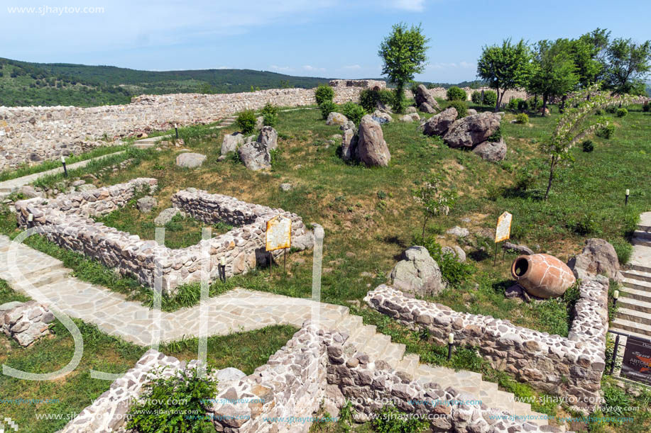 PERISTERA FORTRESS, PESHTERA, BULGARIA - MAY 5, 2018: Ruins of Ancient Byzantine fortress The Peristera in town of Peshtera, Pazardzhik Region, Bulgaria