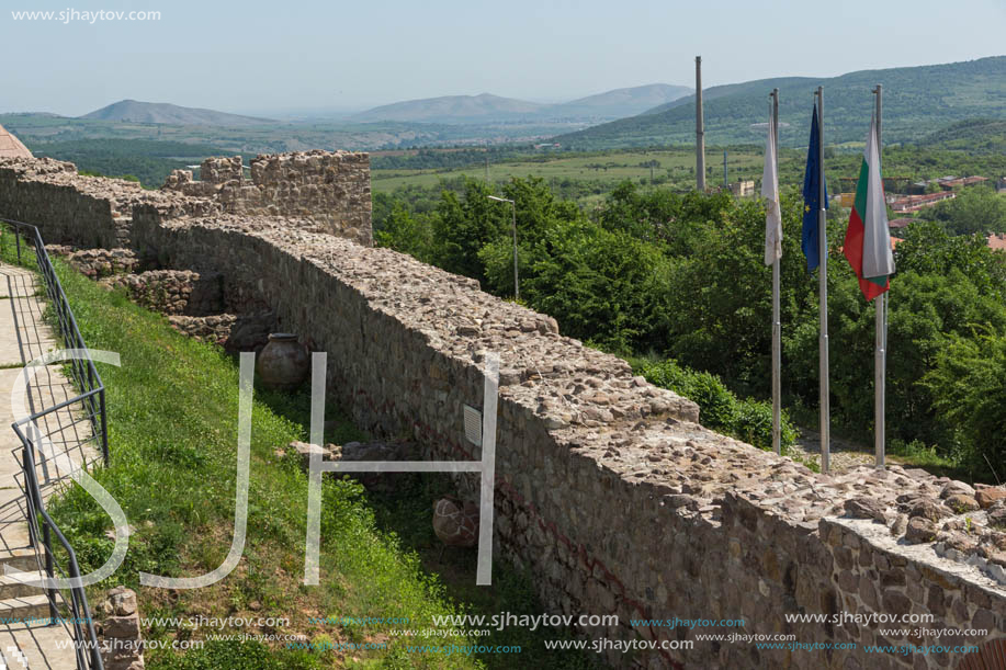 PERISTERA FORTRESS, PESHTERA, BULGARIA - MAY 5, 2018: Ruins of Ancient Byzantine fortress The Peristera in town of Peshtera, Pazardzhik Region, Bulgaria