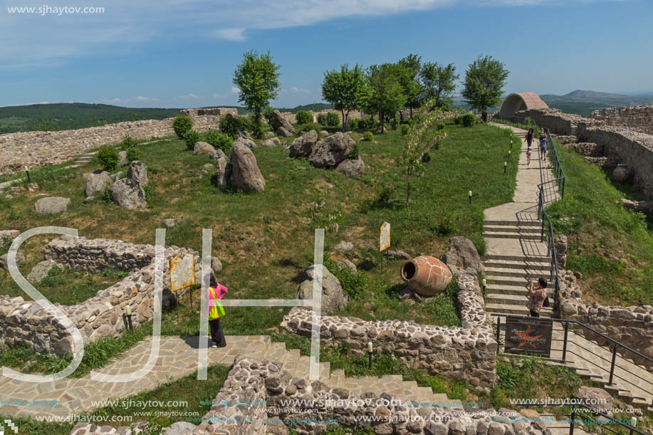 PERISTERA FORTRESS, PESHTERA, BULGARIA - MAY 5, 2018: Ruins of Ancient Byzantine fortress The Peristera in town of Peshtera, Pazardzhik Region, Bulgaria