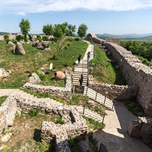 PERISTERA FORTRESS, PESHTERA, BULGARIA - MAY 5, 2018: Ruins of Ancient Byzantine fortress The Peristera in town of Peshtera, Pazardzhik Region, Bulgaria