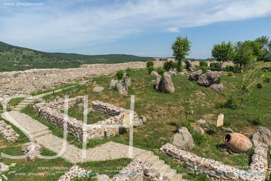 PERISTERA FORTRESS, PESHTERA, BULGARIA - MAY 5, 2018: Ruins of Ancient Byzantine fortress The Peristera in town of Peshtera, Pazardzhik Region, Bulgaria