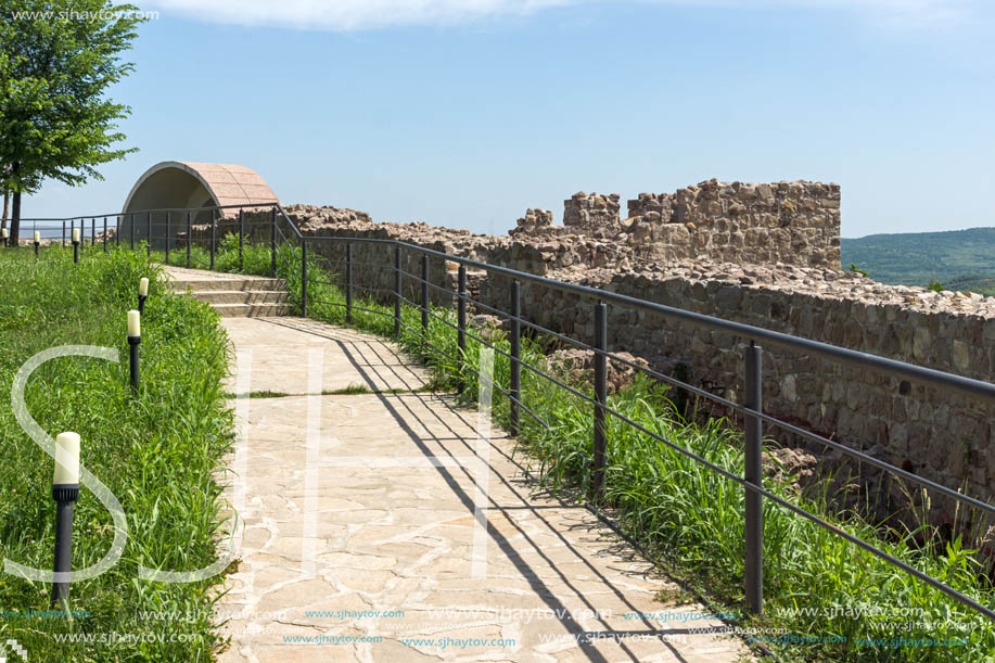 PERISTERA FORTRESS, PESHTERA, BULGARIA - MAY 5, 2018: Ruins of Ancient Byzantine fortress The Peristera in town of Peshtera, Pazardzhik Region, Bulgaria