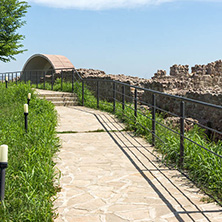 PERISTERA FORTRESS, PESHTERA, BULGARIA - MAY 5, 2018: Ruins of Ancient Byzantine fortress The Peristera in town of Peshtera, Pazardzhik Region, Bulgaria