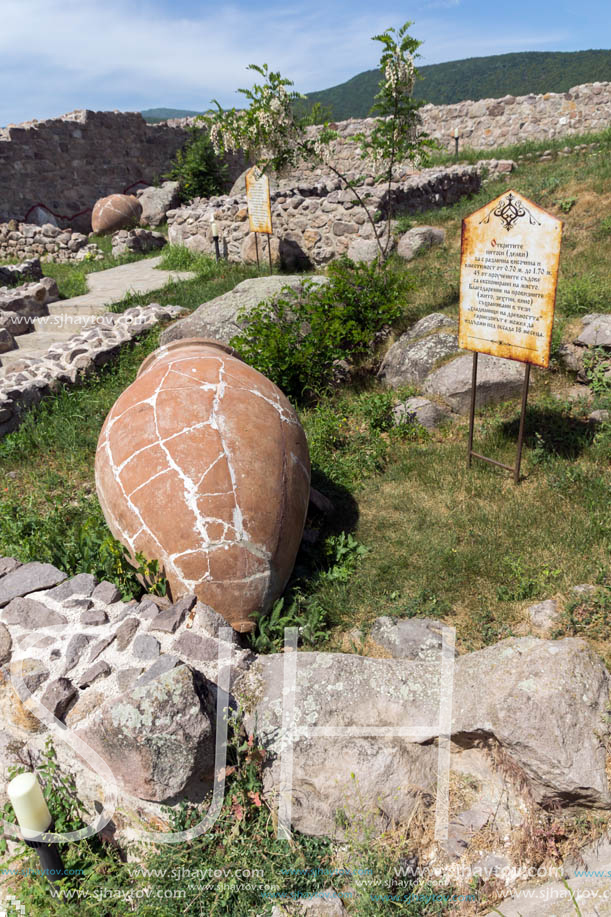 PERISTERA FORTRESS, PESHTERA, BULGARIA - MAY 5, 2018: Ruins of Ancient Byzantine fortress The Peristera in town of Peshtera, Pazardzhik Region, Bulgaria