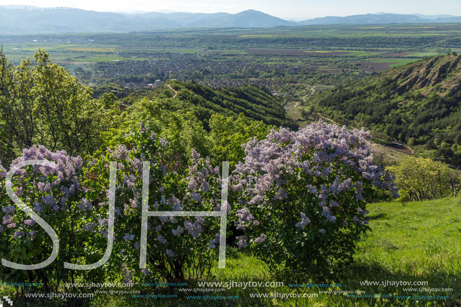 Amazing Spring Landscape near rock formation Stob pyramids, Rila Mountain, Kyustendil region, Bulgaria