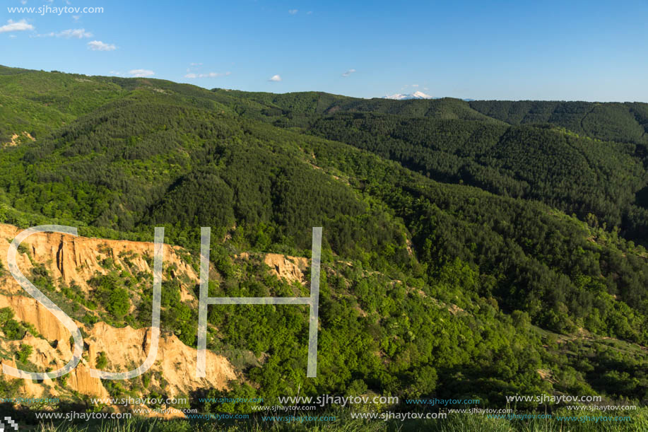 Amazing Spring Landscape near rock formation Stob pyramids, Rila Mountain, Kyustendil region, Bulgaria