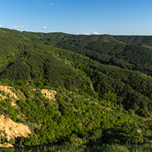 Amazing Spring Landscape near rock formation Stob pyramids, Rila Mountain, Kyustendil region, Bulgaria