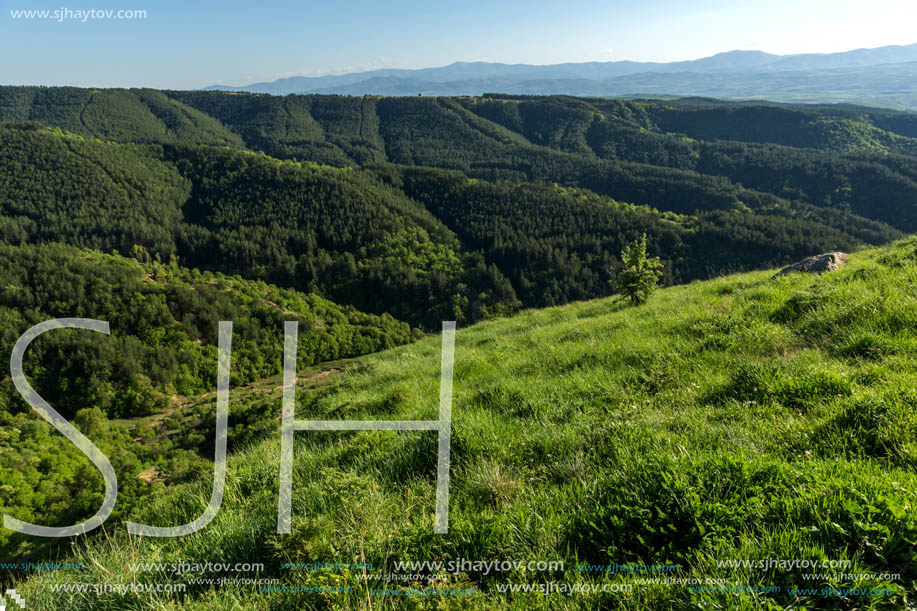 Amazing Spring Landscape near rock formation Stob pyramids, Rila Mountain, Kyustendil region, Bulgaria