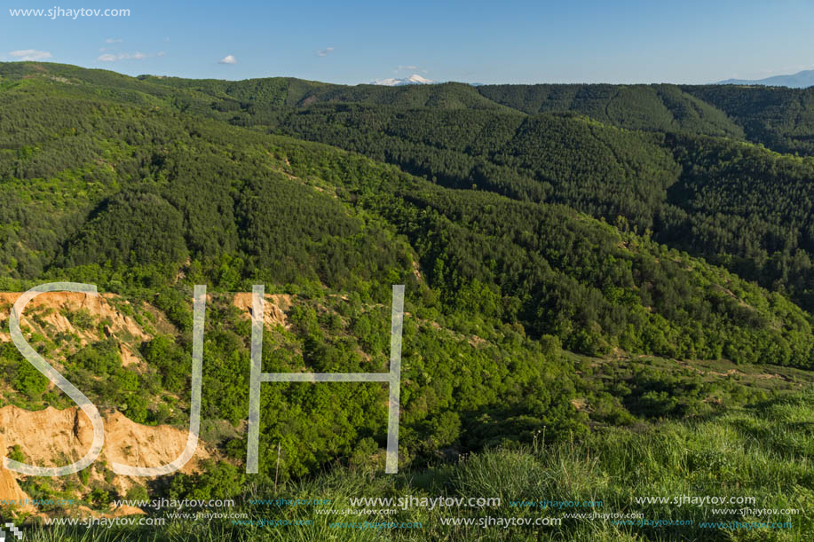 Amazing Spring Landscape near rock formation Stob pyramids, Rila Mountain, Kyustendil region, Bulgaria