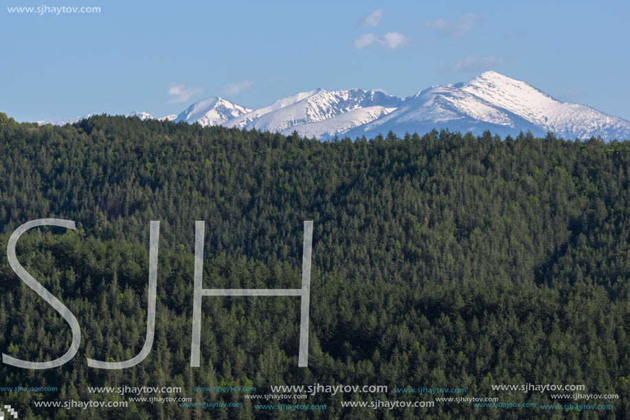 Amazing Spring Landscape near rock formation Stob pyramids, Rila Mountain, Kyustendil region, Bulgaria