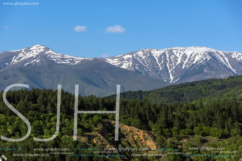 Amazing Spring Landscape near rock formation Stob pyramids, Rila Mountain, Kyustendil region, Bulgaria