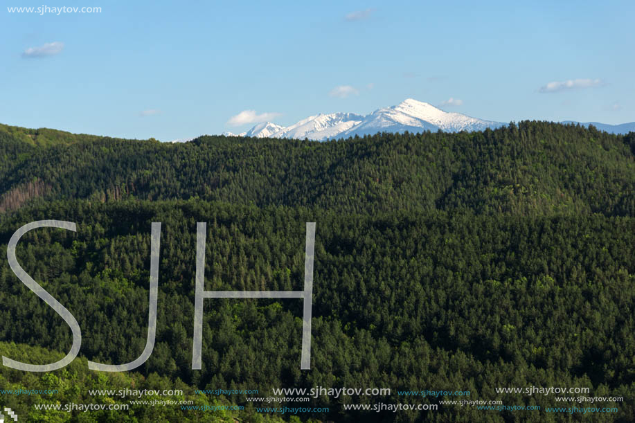 Amazing Spring Landscape near rock formation Stob pyramids, Rila Mountain, Kyustendil region, Bulgaria