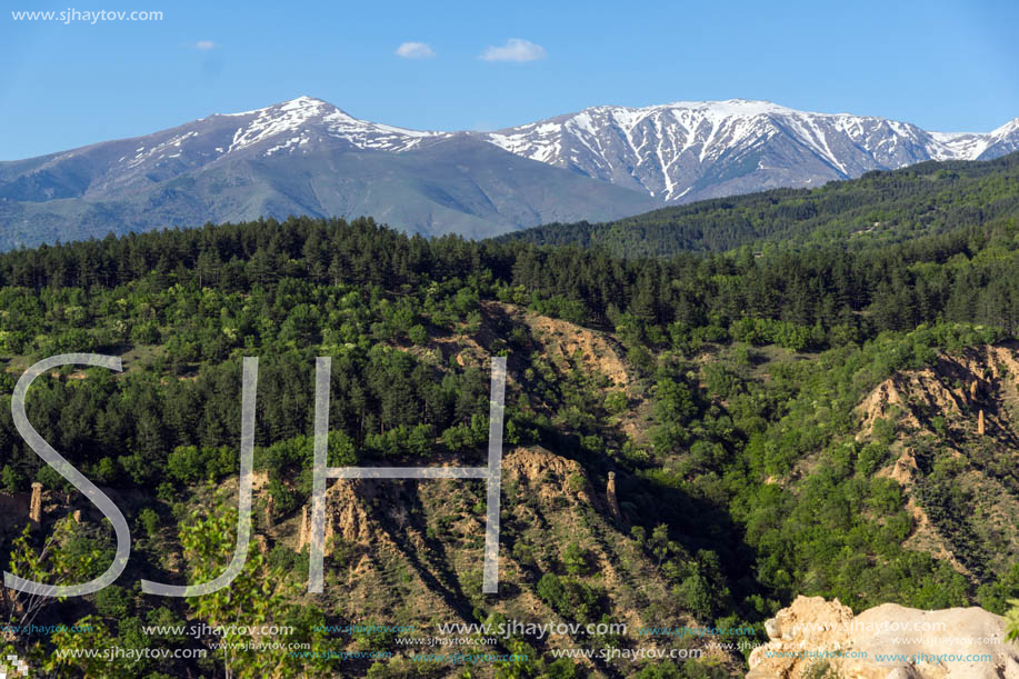 Amazing Spring Landscape near rock formation Stob pyramids, Rila Mountain, Kyustendil region, Bulgaria