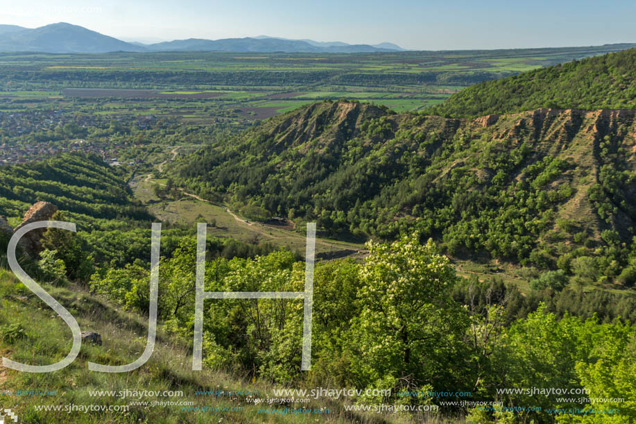 Amazing Spring Landscape near rock formation Stob pyramids, Rila Mountain, Kyustendil region, Bulgaria