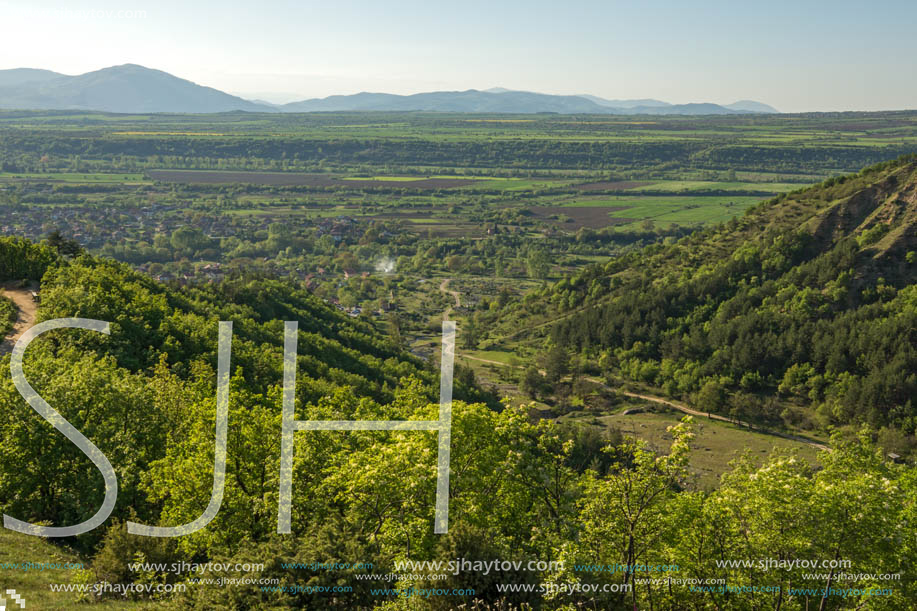 Amazing Spring Landscape near rock formation Stob pyramids, Rila Mountain, Kyustendil region, Bulgaria