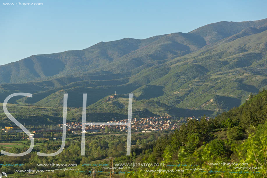 Amazing Spring Landscape near rock formation Stob pyramids, Rila Mountain, Kyustendil region, Bulgaria