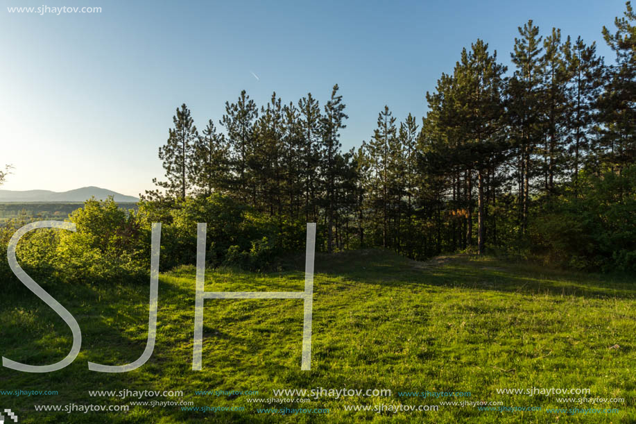 Amazing Spring Landscape near rock formation Stob pyramids, Rila Mountain, Kyustendil region, Bulgaria