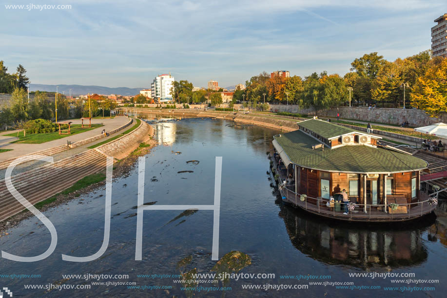 NIS, SERBIA- OCTOBER 21, 2017: Panoramic view of City of Nis and Nisava River, Serbia