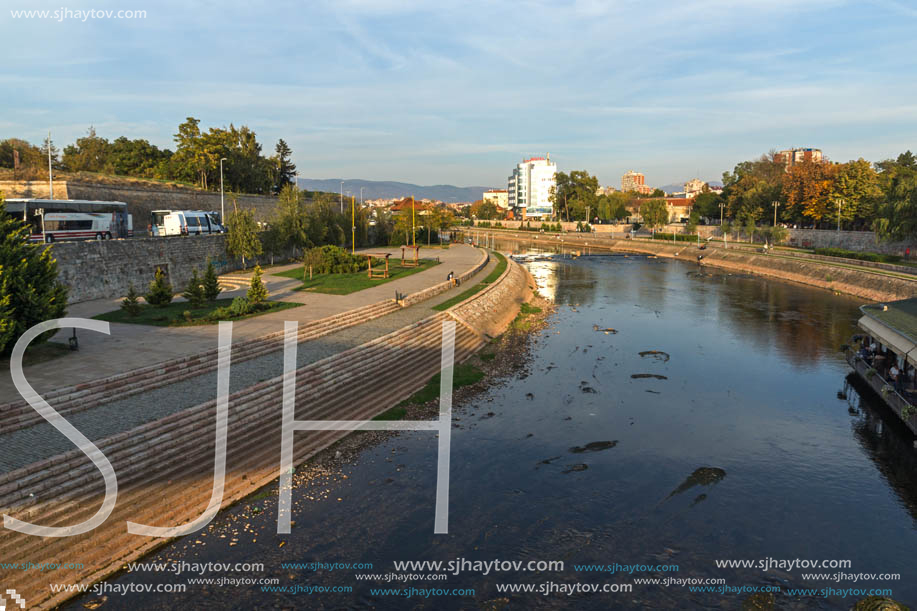 NIS, SERBIA- OCTOBER 21, 2017: Panoramic view of City of Nis and Nisava River, Serbia