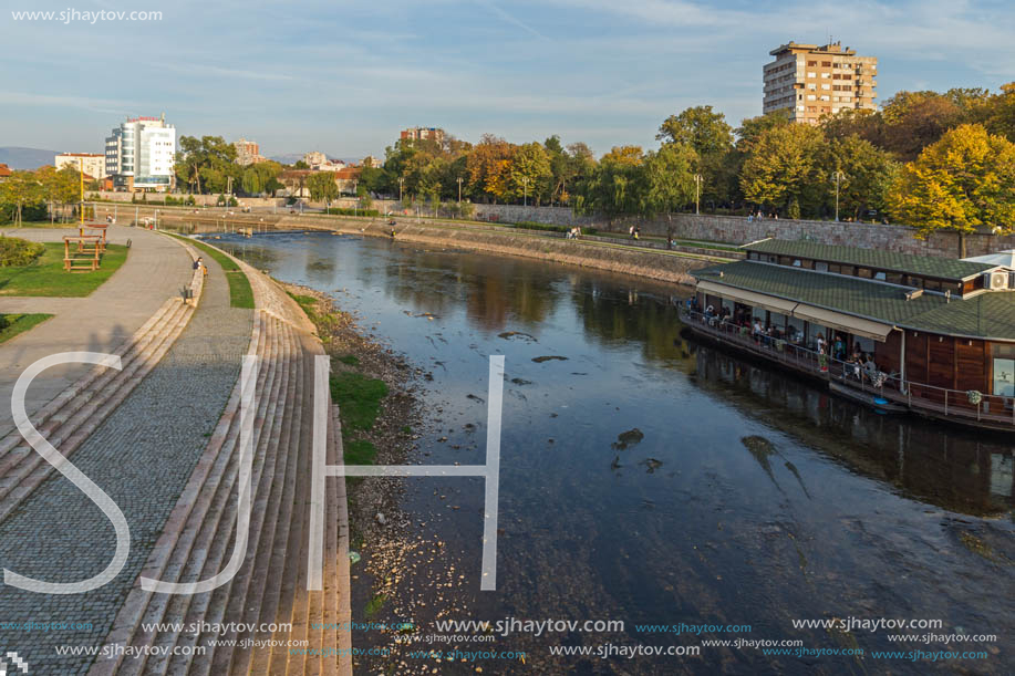 NIS, SERBIA- OCTOBER 21, 2017: Panoramic view of City of Nis and Nisava River, Serbia