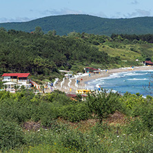 Panorama of coastline and beach of town of Ahtopol,  Burgas Region, Bulgaria