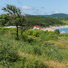 Panorama of coastline and beach of town of Ahtopol,  Burgas Region, Bulgaria