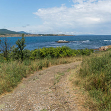 Panorama of coastline and beach of town of Ahtopol,  Burgas Region, Bulgaria