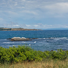 Panorama of coastline and beach of town of Ahtopol,  Burgas Region, Bulgaria