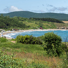 Panorama of coastline and beach of town of Ahtopol,  Burgas Region, Bulgaria