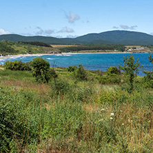 Panorama of coastline and beach of town of Ahtopol,  Burgas Region, Bulgaria