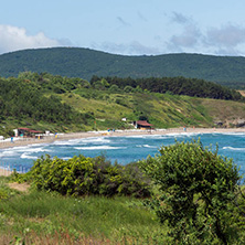 Panorama of coastline and beach of town of Ahtopol,  Burgas Region, Bulgaria