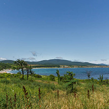 Panorama of coastline and beach of town of Ahtopol,  Burgas Region, Bulgaria