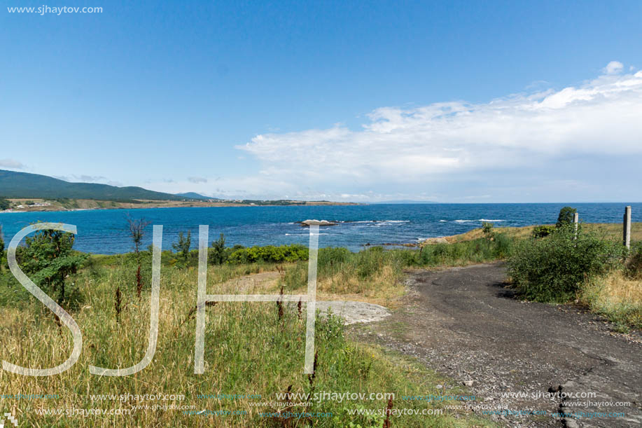 Panorama of coastline and beach of town of Ahtopol,  Burgas Region, Bulgaria