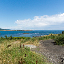 Panorama of coastline and beach of town of Ahtopol,  Burgas Region, Bulgaria