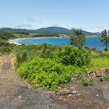 Panorama of coastline and beach of town of Ahtopol,  Burgas Region, Bulgaria