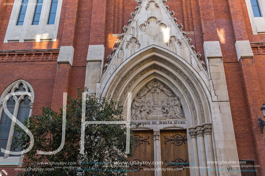 MADRID, SPAIN - JANUARY 23, 2018:  Amazing view of Church of Santa Cruz in City of Madrid, Spain