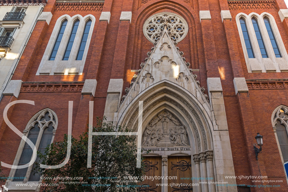 MADRID, SPAIN - JANUARY 23, 2018:  Amazing view of Church of Santa Cruz in City of Madrid, Spain