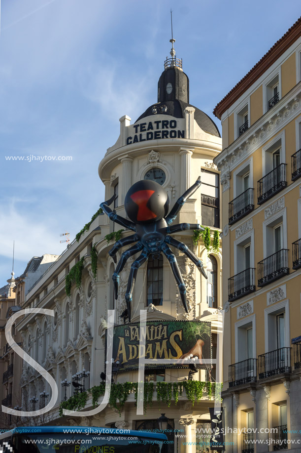 MADRID, SPAIN - JANUARY 23, 2018: Facade of Teatro Calderon in City of Madrid, Spain