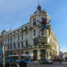 MADRID, SPAIN - JANUARY 23, 2018: Facade of Teatro Calderon in City of Madrid, Spain