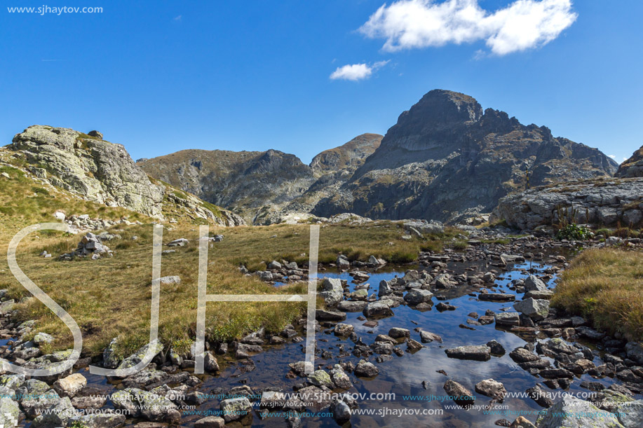 Amazing Landscape of Orlovets peak from Elenski lakes, Rila Mountain, Bulgaria