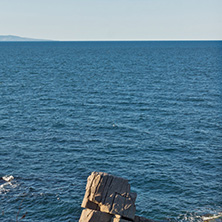 SOZOPOL, BULGARIA - JULY 16, 2016: Rocks at coastline of town of Sozopol,  Burgas Region, Bulgaria