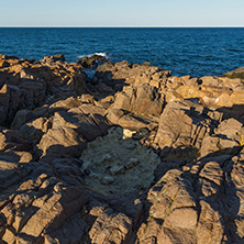 SOZOPOL, BULGARIA - JULY 16, 2016: Rocks at coastline of town of Sozopol,  Burgas Region, Bulgaria