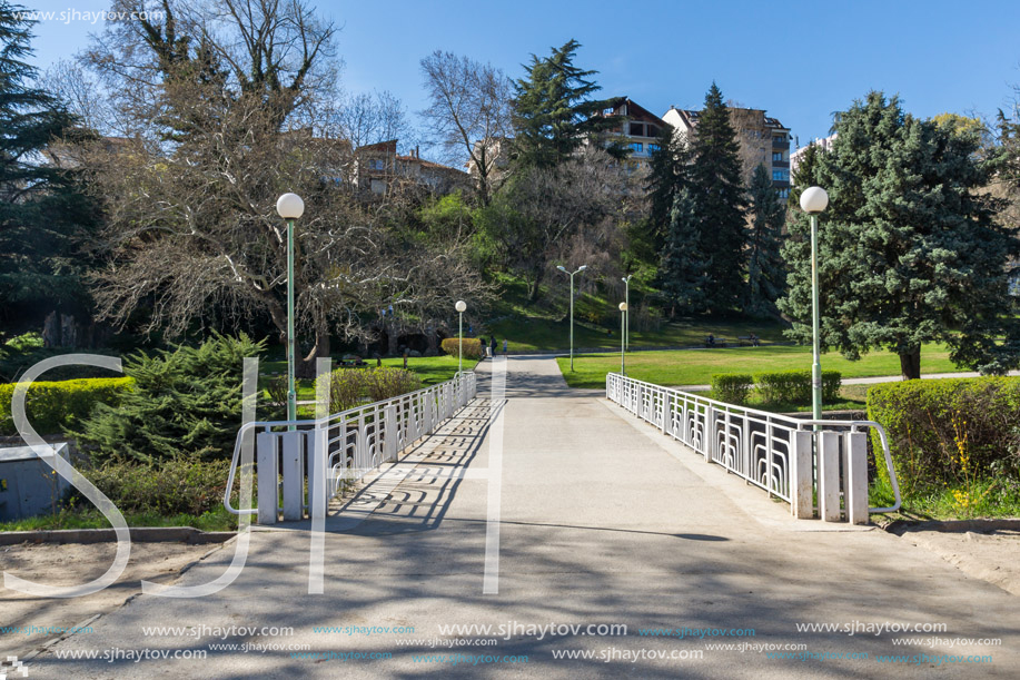 SANDANSKI, BULGARIA - APRIL 4, 2018: Spring view of Park St. Vrach in town of Sandanski, Bulgaria